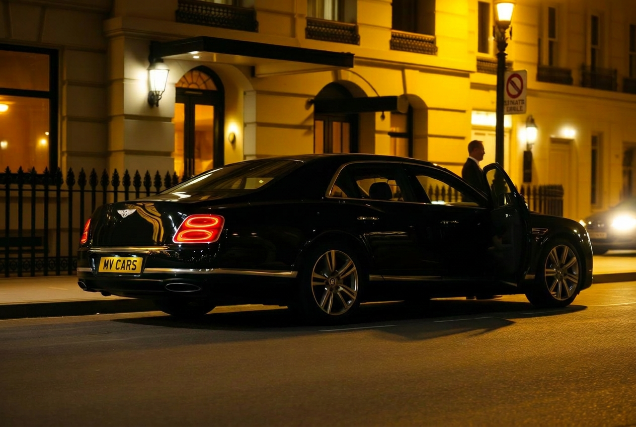 Beluga Black Bentley Flying Spur chauffeur saloon